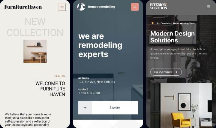 Furniture mobile collage