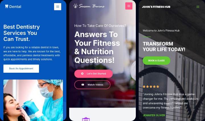 Gym & Fitness mobile collage