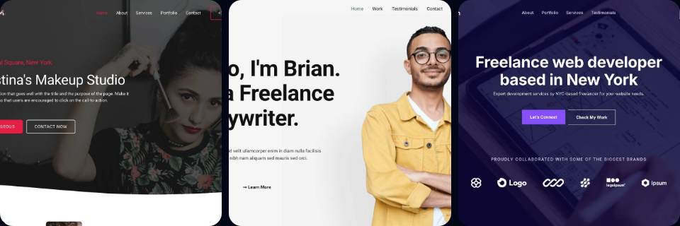 Personal Portfolios desktop collage