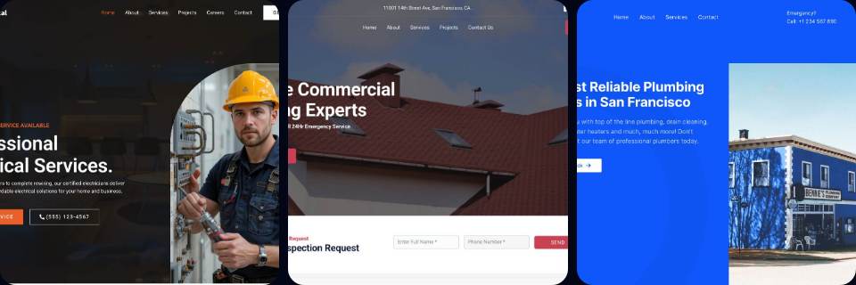 Plumber & Electrician desktop collage