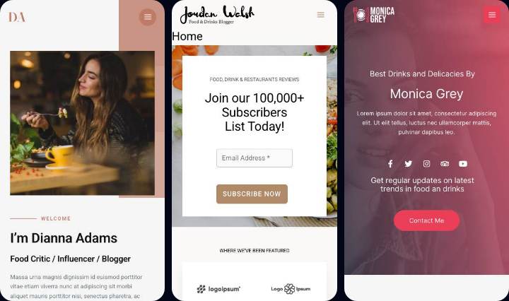 Restaurants mobile collage