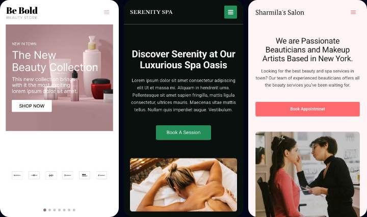 Salons mobile collage