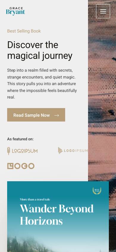 Bestselling Author mobile preview