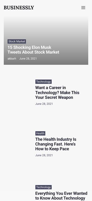 Business Blog mobile preview