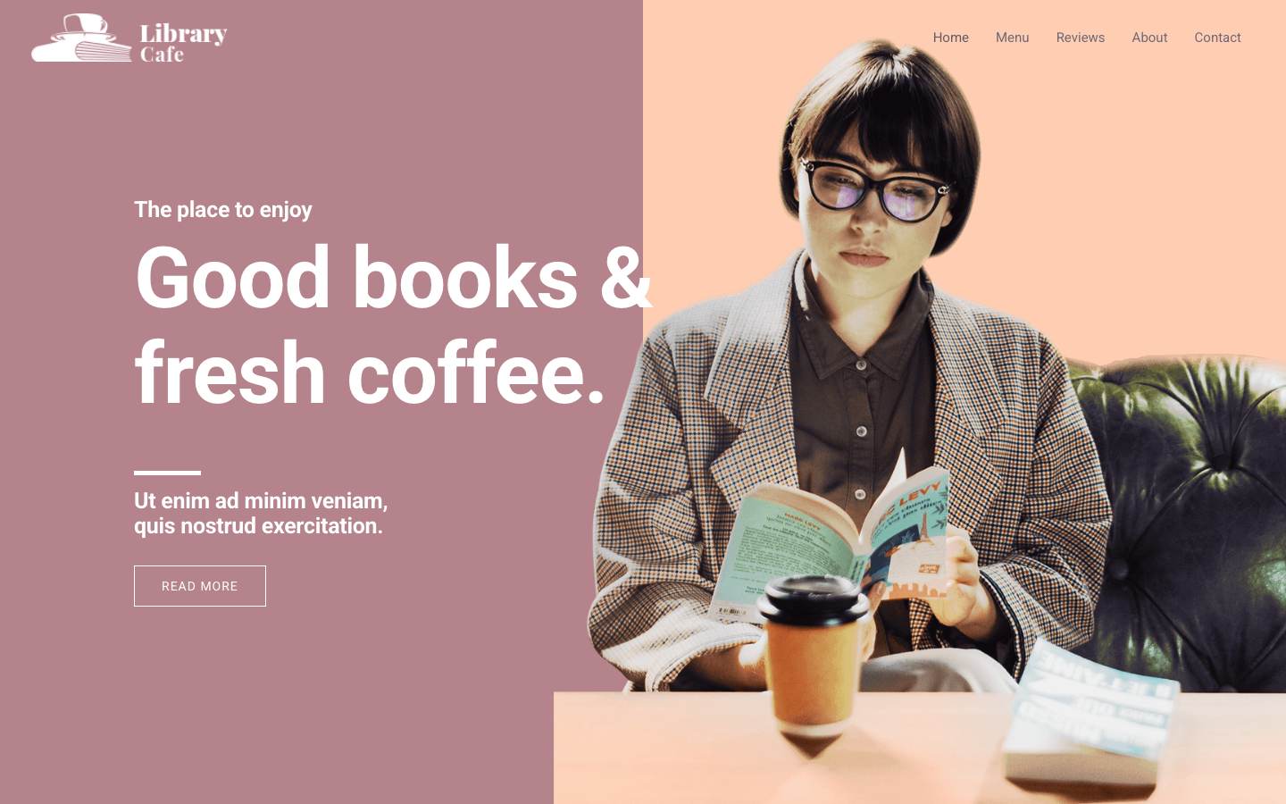 Library Cafe desktop preview