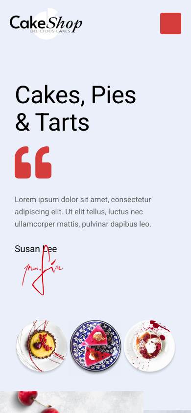 Cake Shop mobile preview