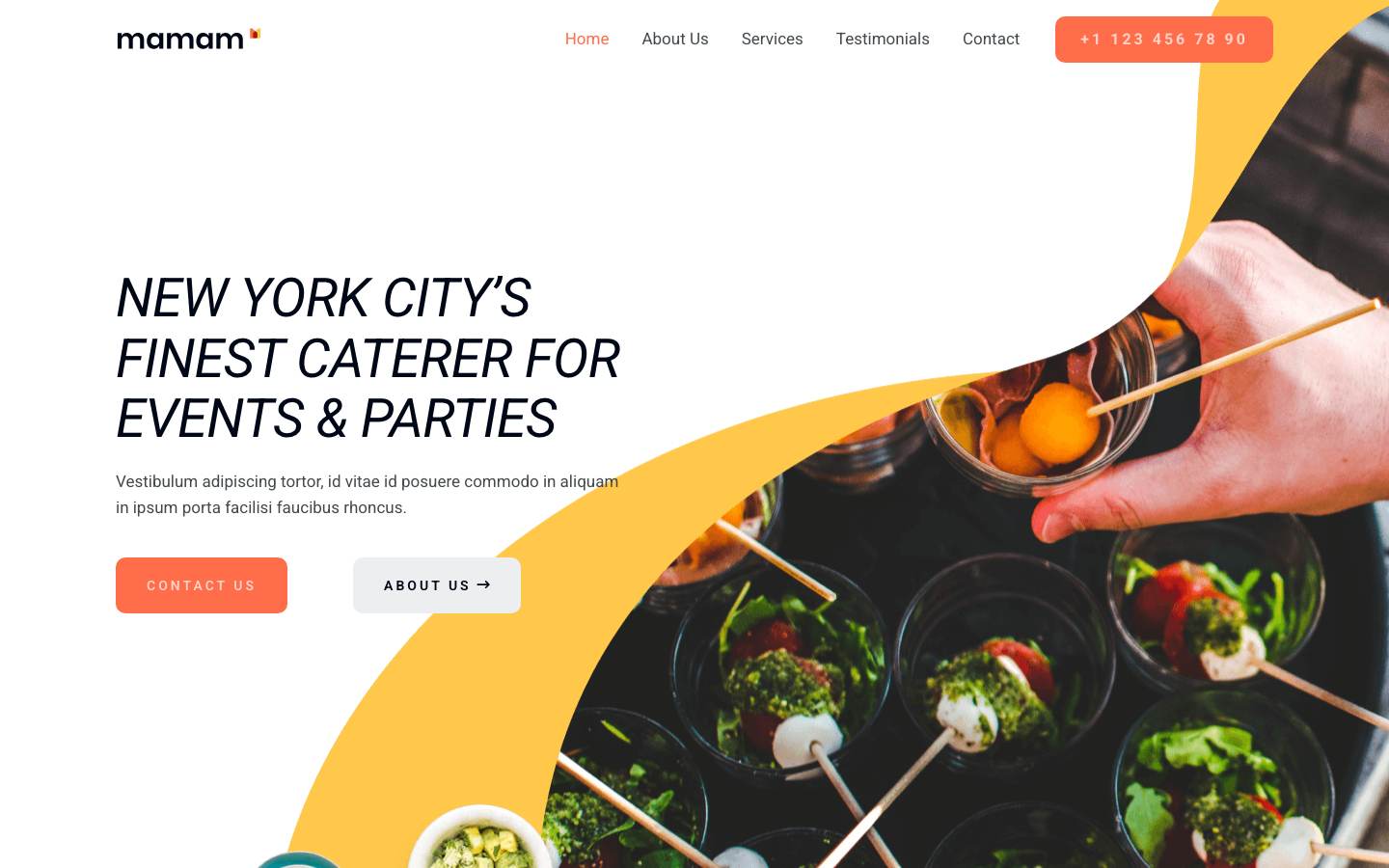 Catering & Events desktop preview