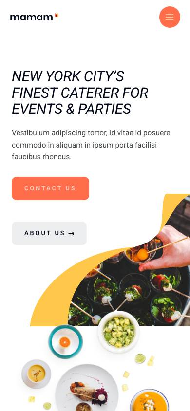 Catering & Events mobile preview