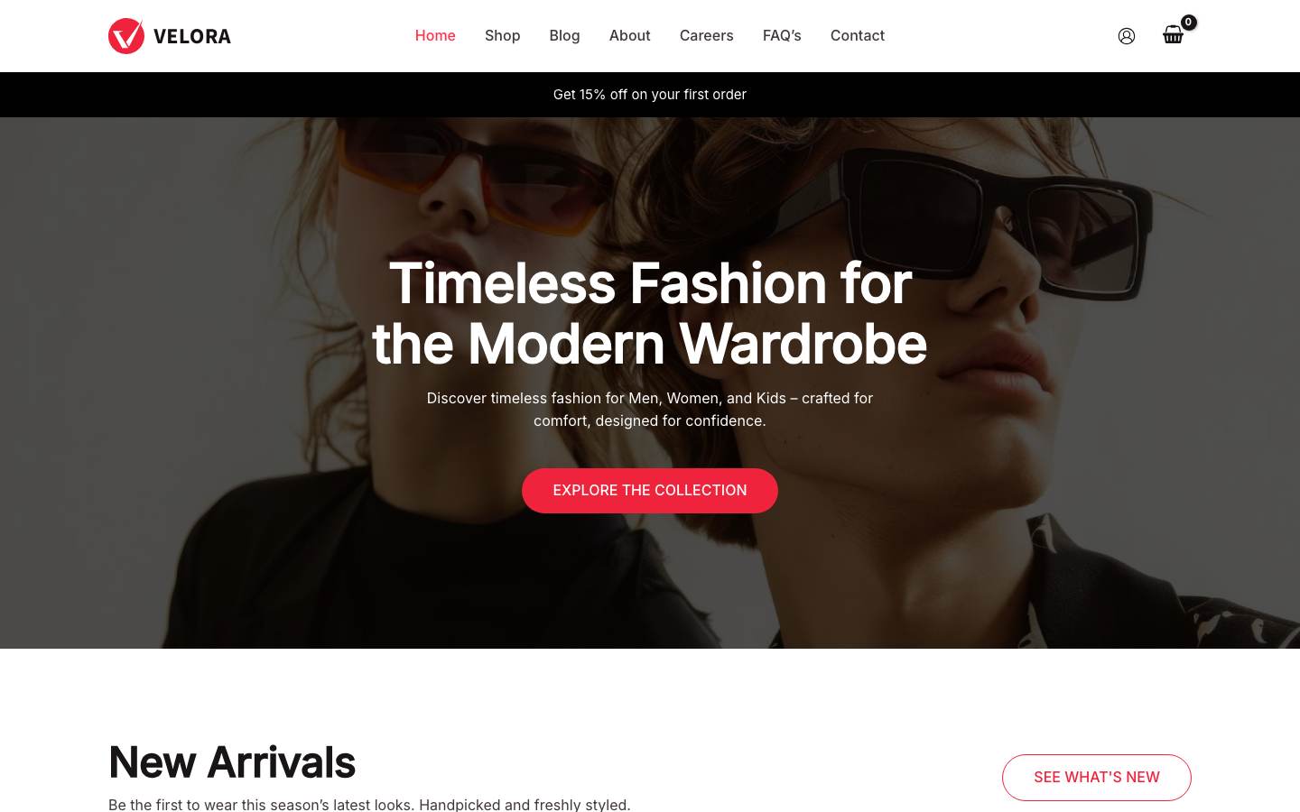 Clothing Store desktop preview