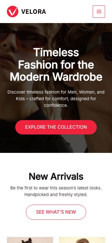 Clothing Store mobile preview