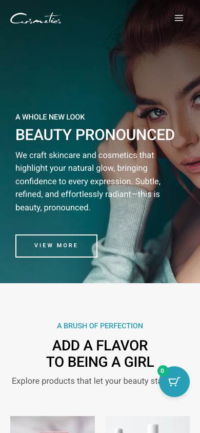Cosmetics Store mobile preview