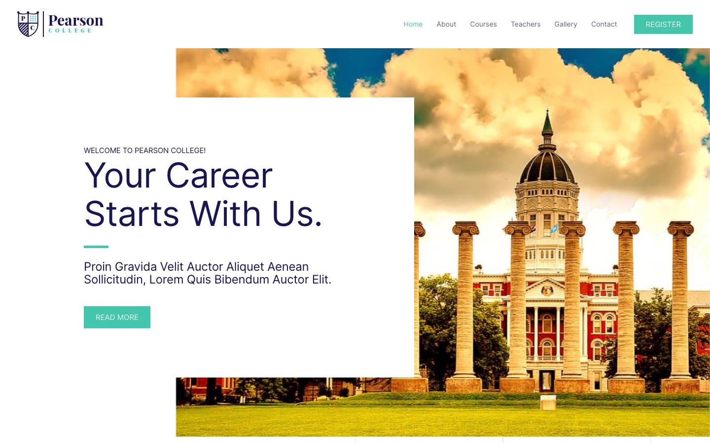 Pearson College desktop preview