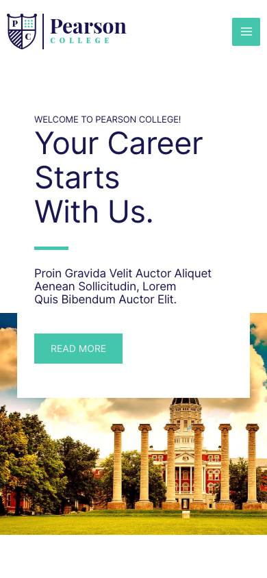 Pearson College mobile preview