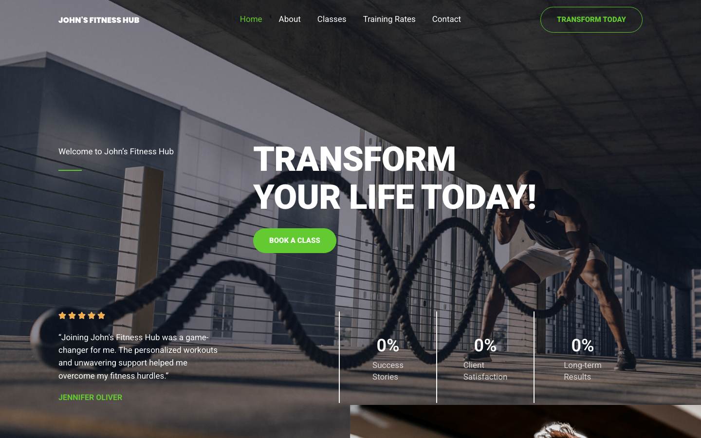 John's Fitness Hub desktop preview