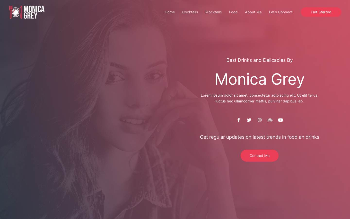 Food and Drinks Blog desktop preview