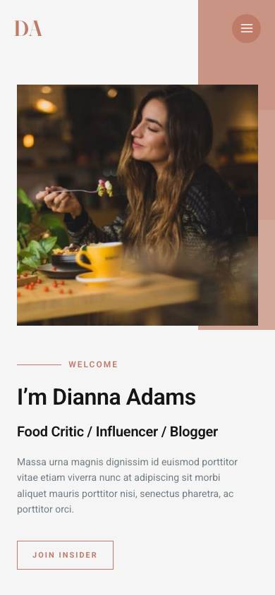 Food Blogger & Influencer mobile preview