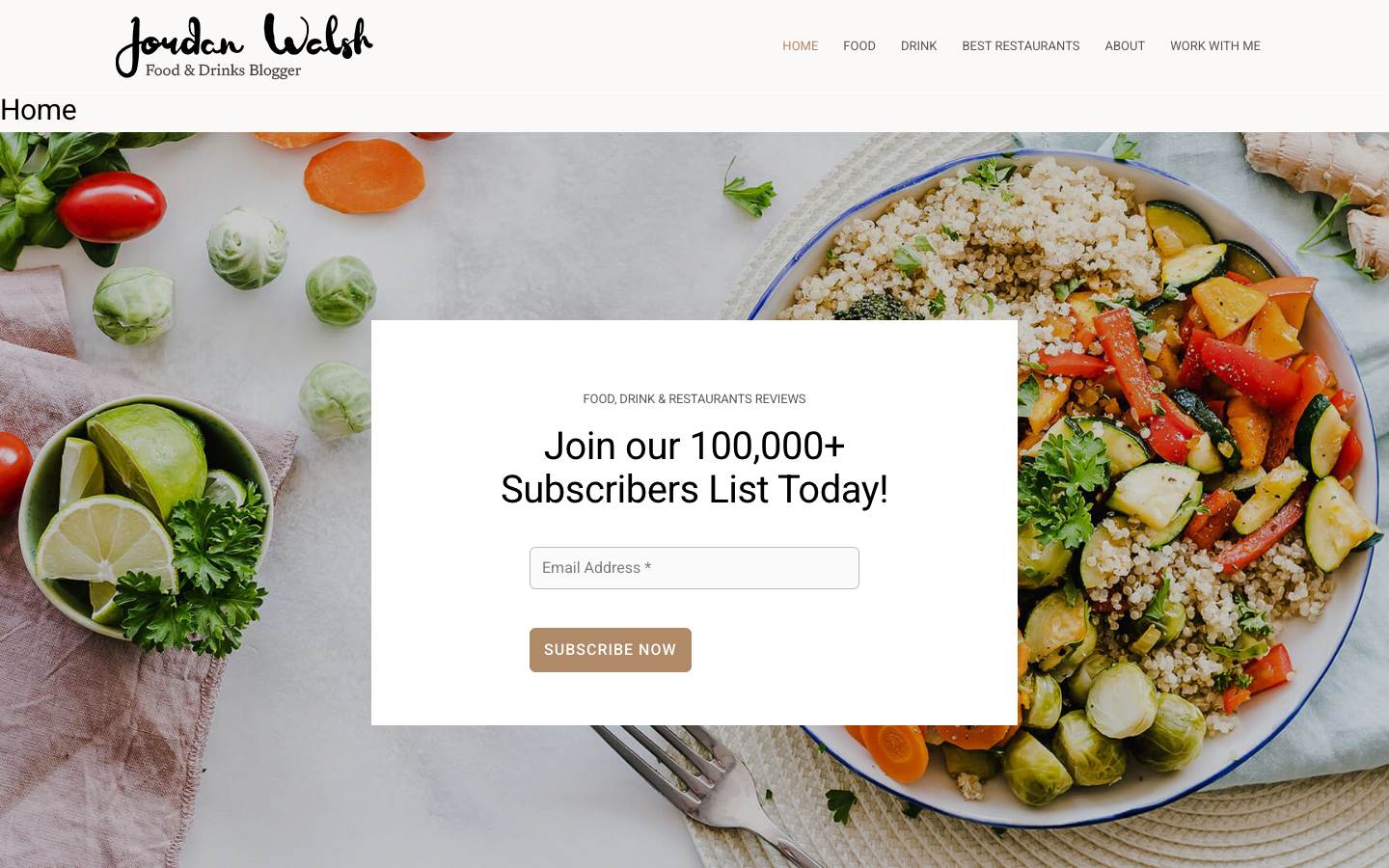 Food & Drinks Blogger desktop preview