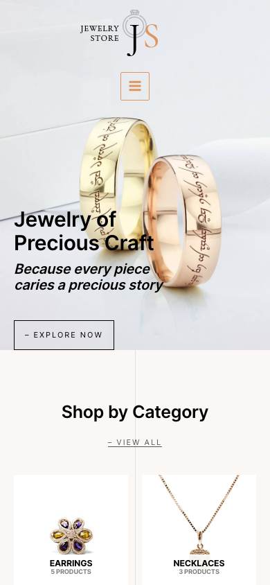 Jewellery Store mobile preview