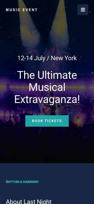 Music Event mobile preview
