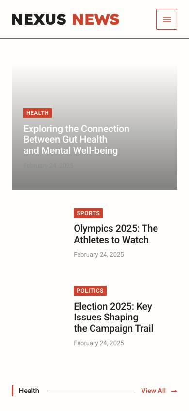 Nexus News mobile preview