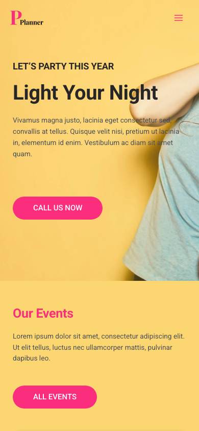 Party Planner mobile preview