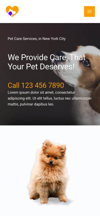 Pet Services mobile preview
