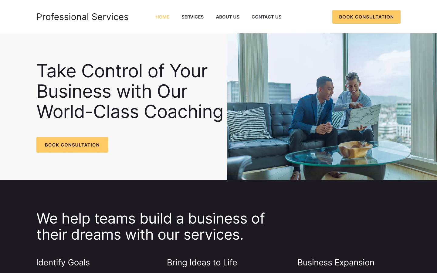 Professional Services desktop preview