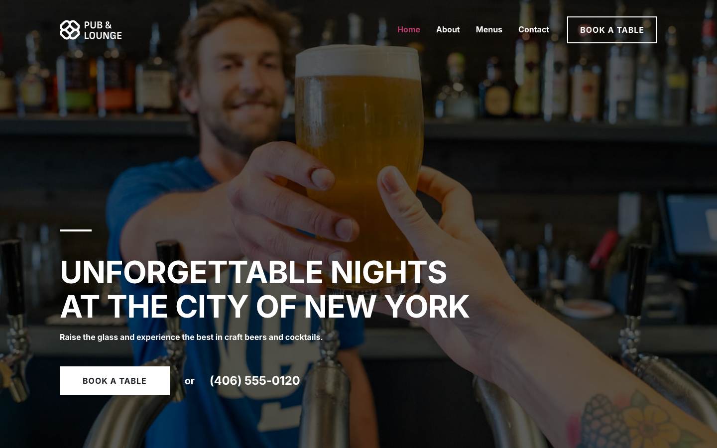 Pub & Lounge desktop preview