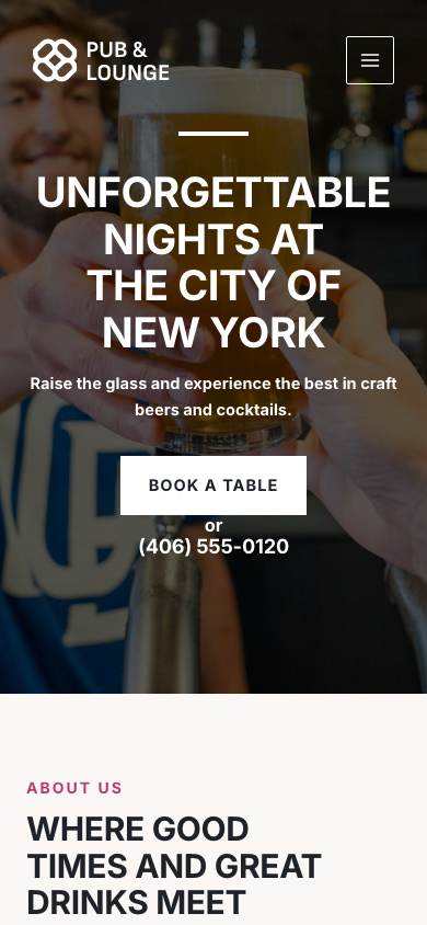 Pub & Lounge mobile preview