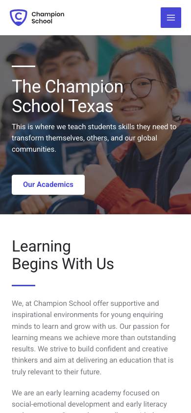 School mobile preview