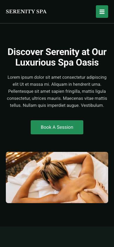 Serenity Spa mobile preview